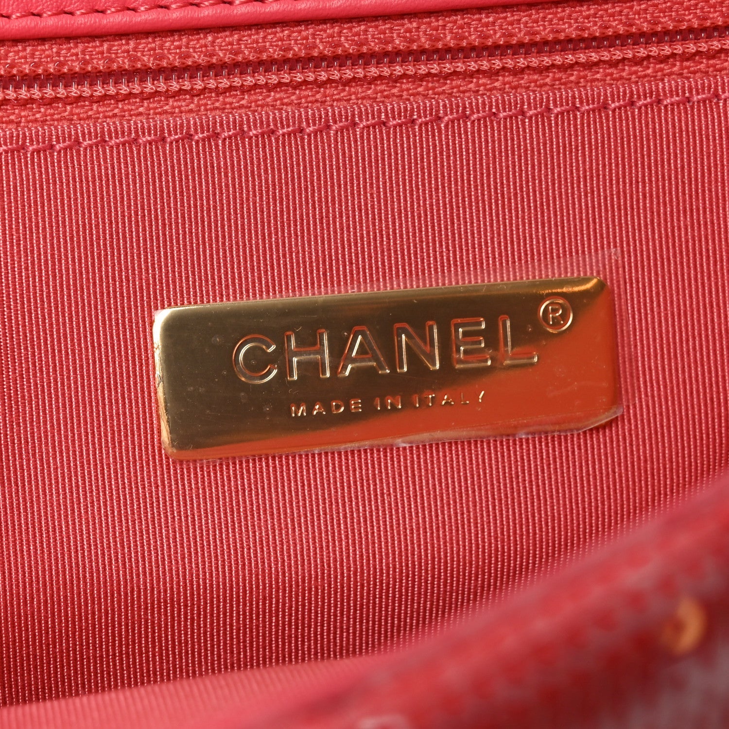 Chanel Sequin Quilted Medium Chanel 19 Flap Coral
