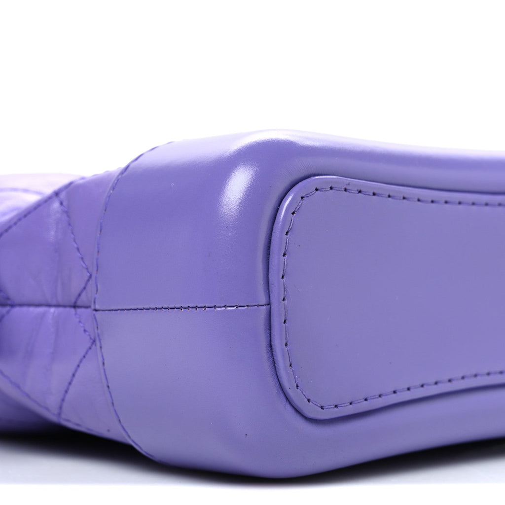 Chanel Aged Calfskin Quilted Small Gabrielle Hobo Purple