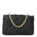 Louis Vuitton Lambskin Embossed Monogram Pochette Coussin Black
