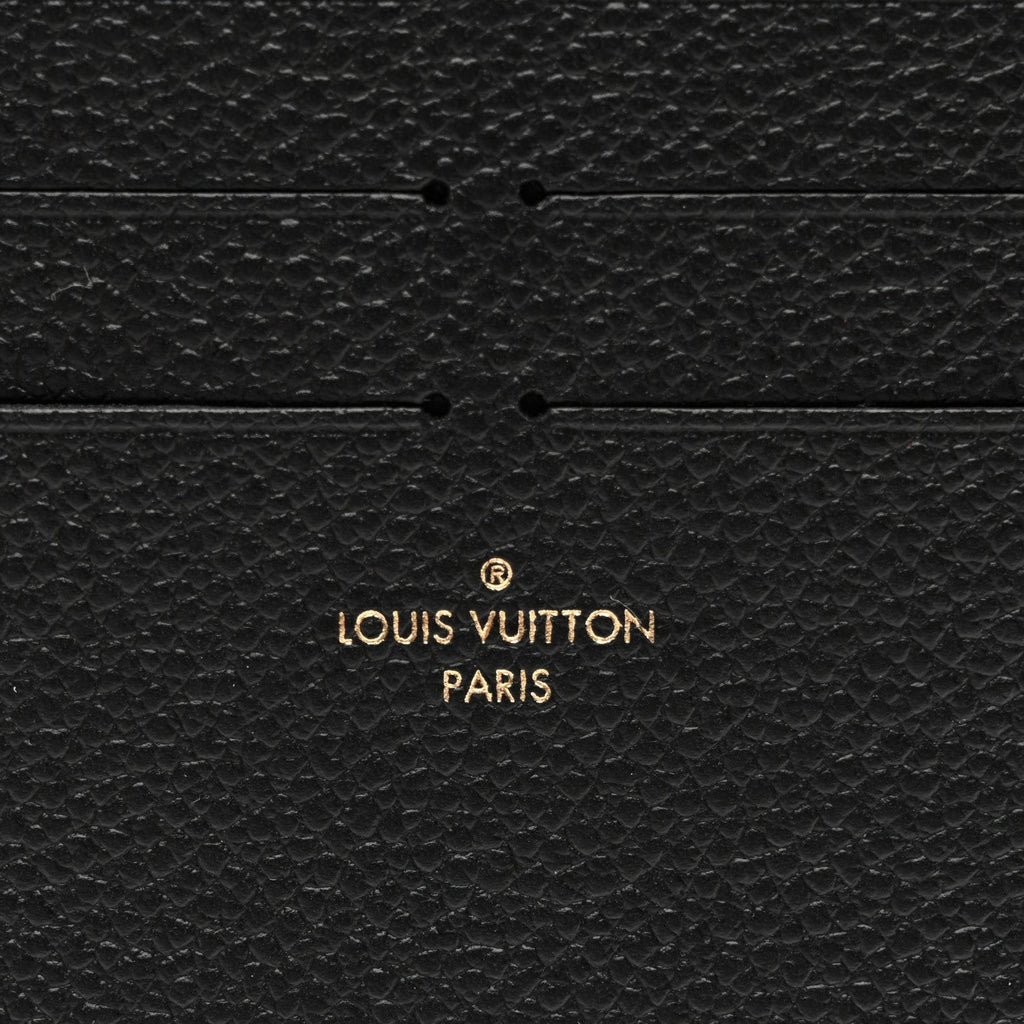 Louis Vuitton Calfskin Felicie Chain Wallet Card Holder Insert Black