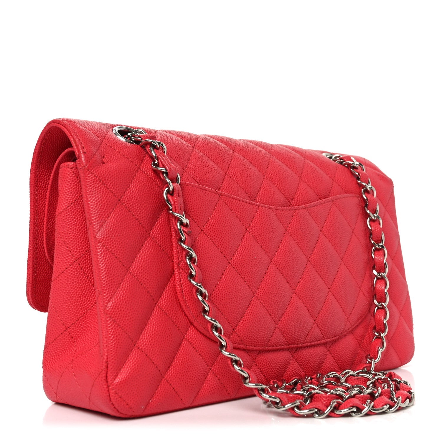 Chanel Caviar Quilted Medium Double Flap Dark Pink