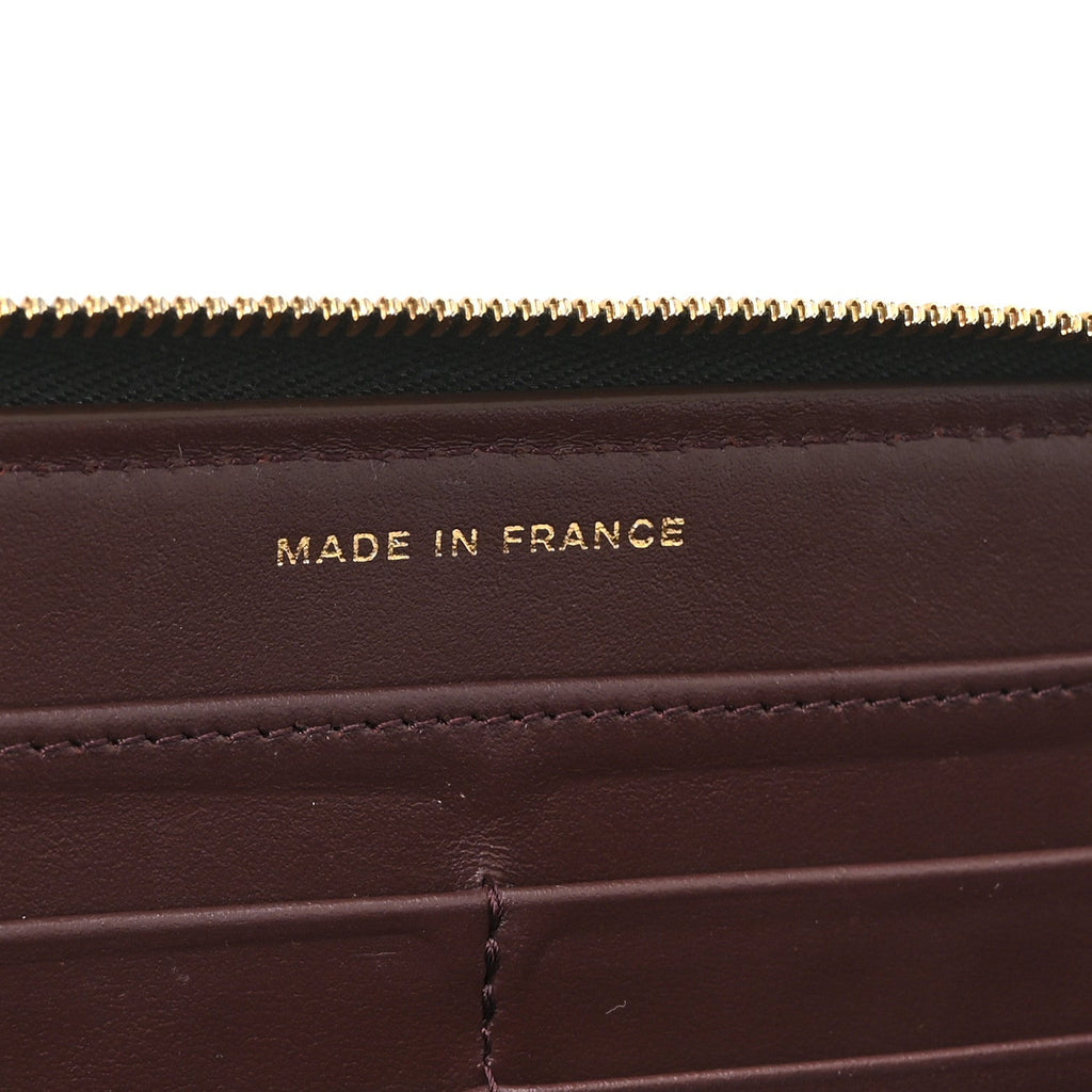 Caviar Quilted Large Gusset Zip Around Wallet Black