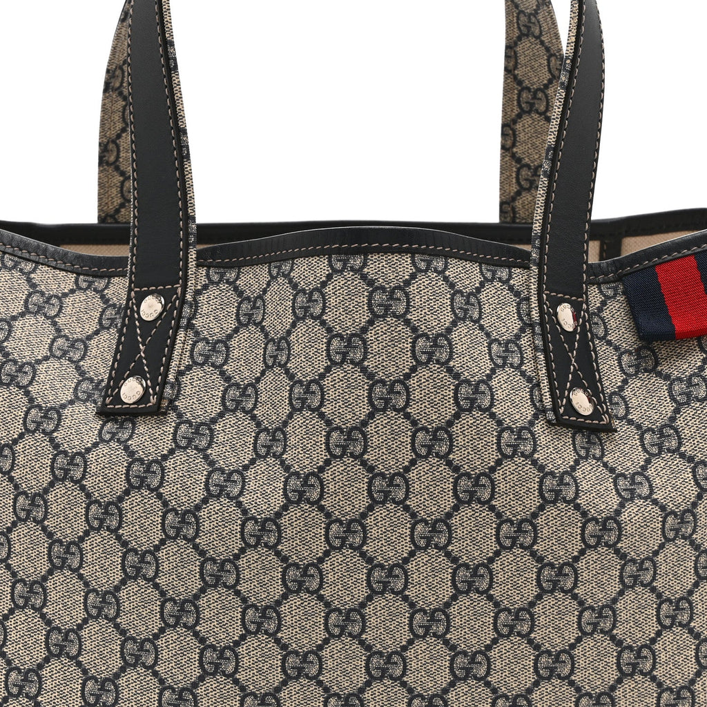 Gucci GG Plus Monogram Medium Signature Web Loop Tote Navy
