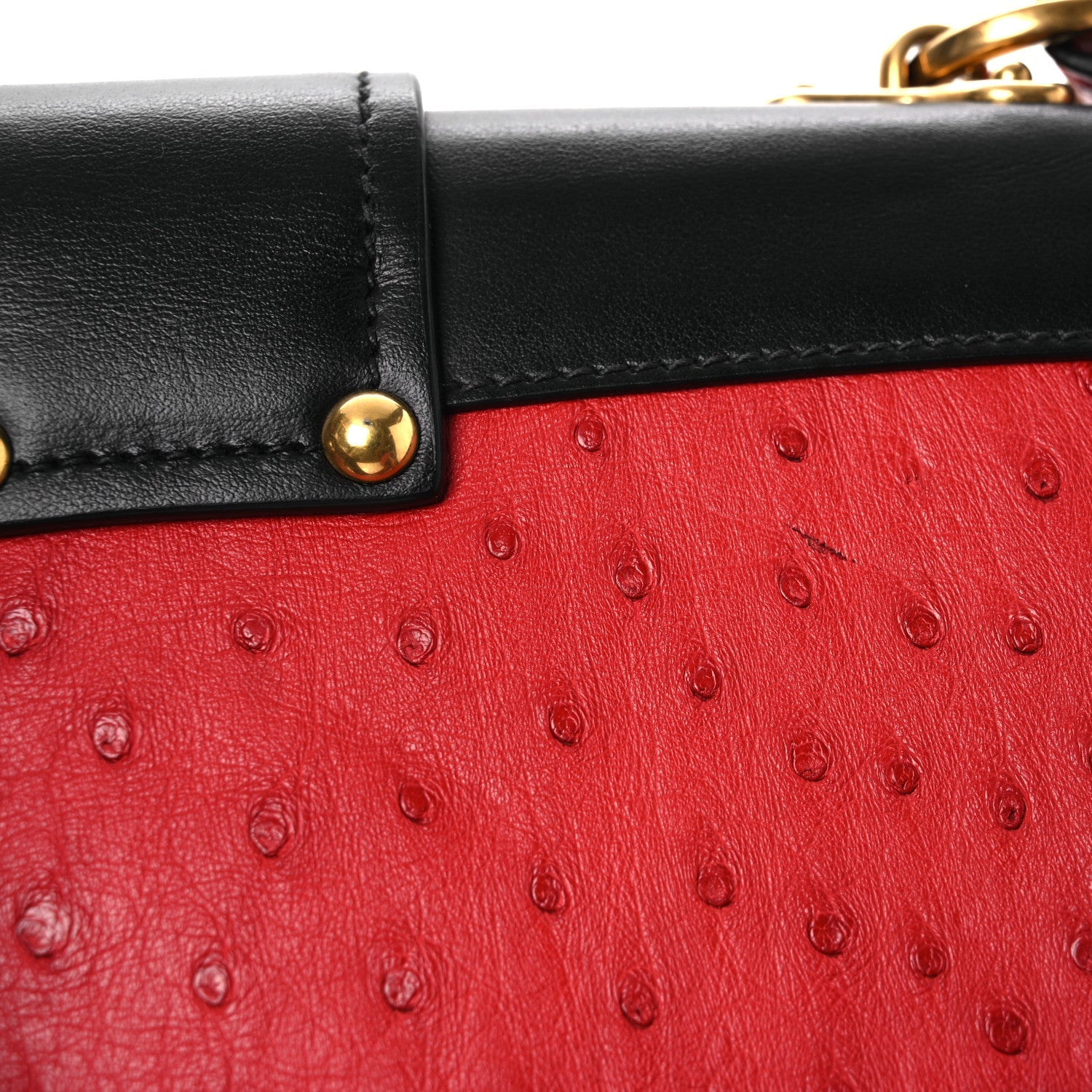 Prada City Calfskin Ostrich Cahier Bag Fuoco Black