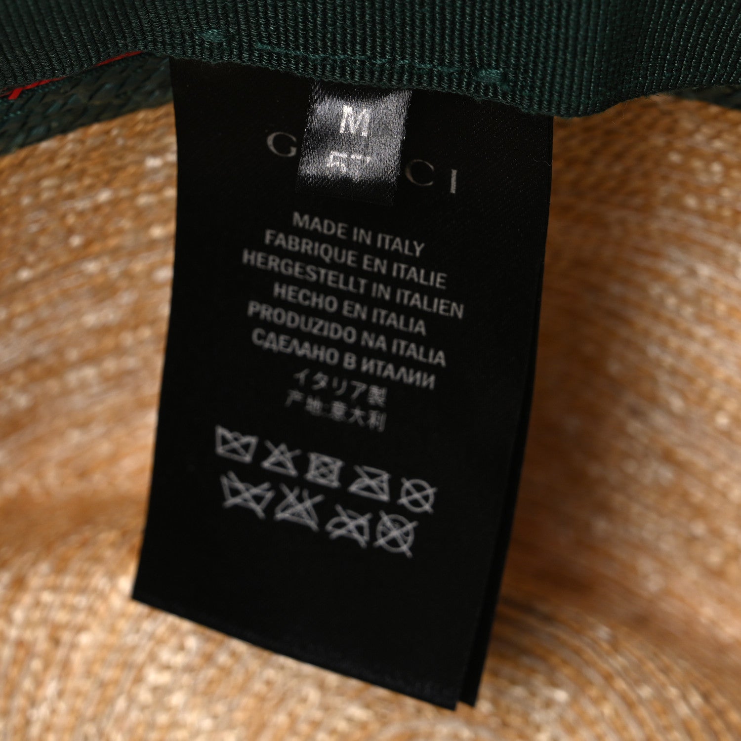 Gucci Abaca Straw Web Fedora Hat M