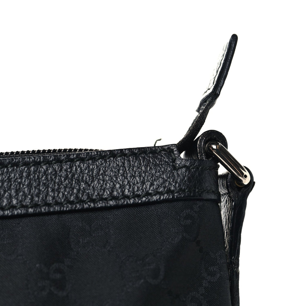 Gucci Denim Monogram Large Half Moon Hobo Black