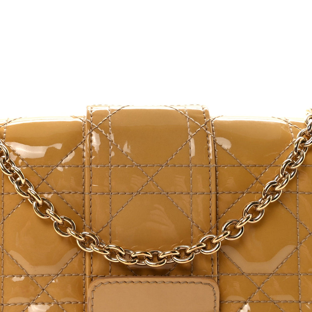 Christian Dior Patent Cannage Miss Dior Promenade Pouch Yellow