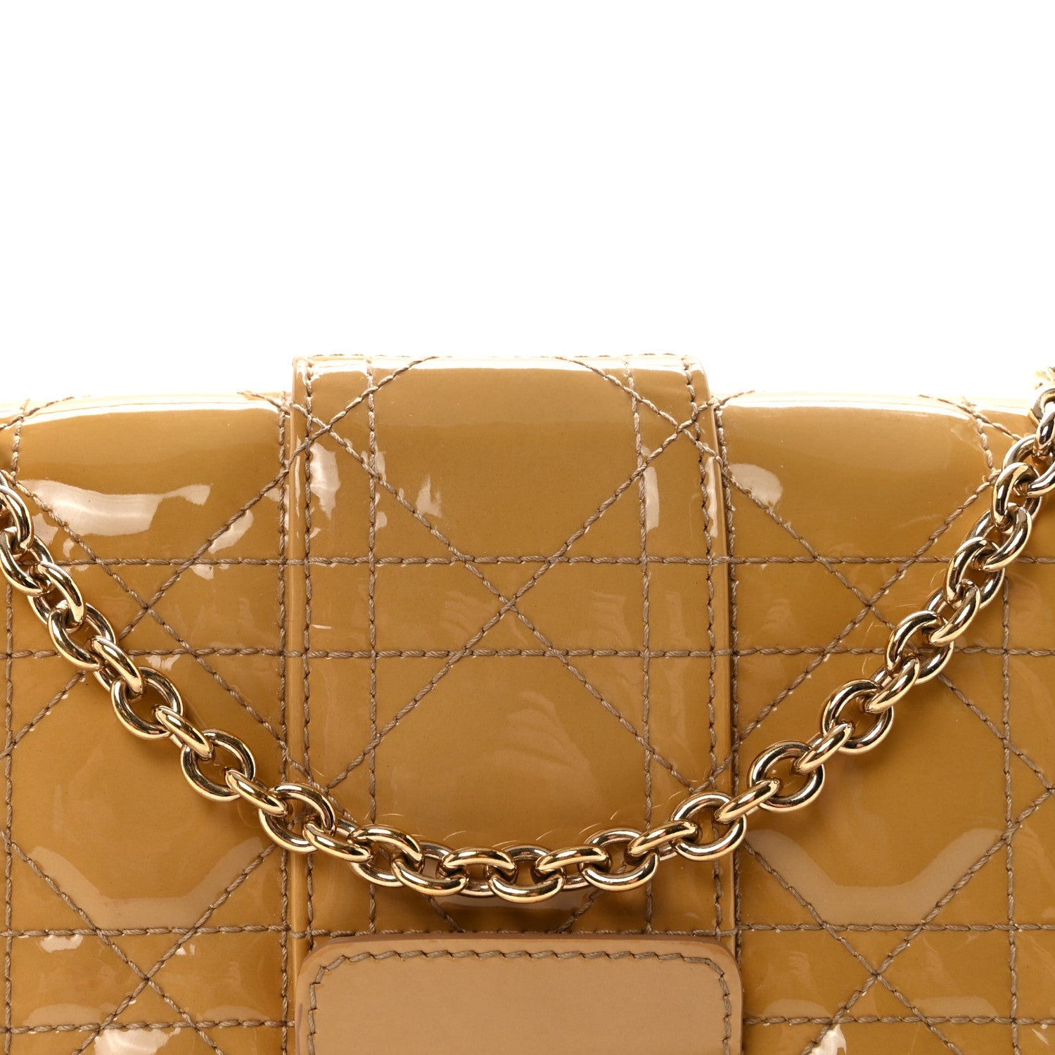 Christian Dior Patent Cannage Miss Dior Promenade Pouch Yellow