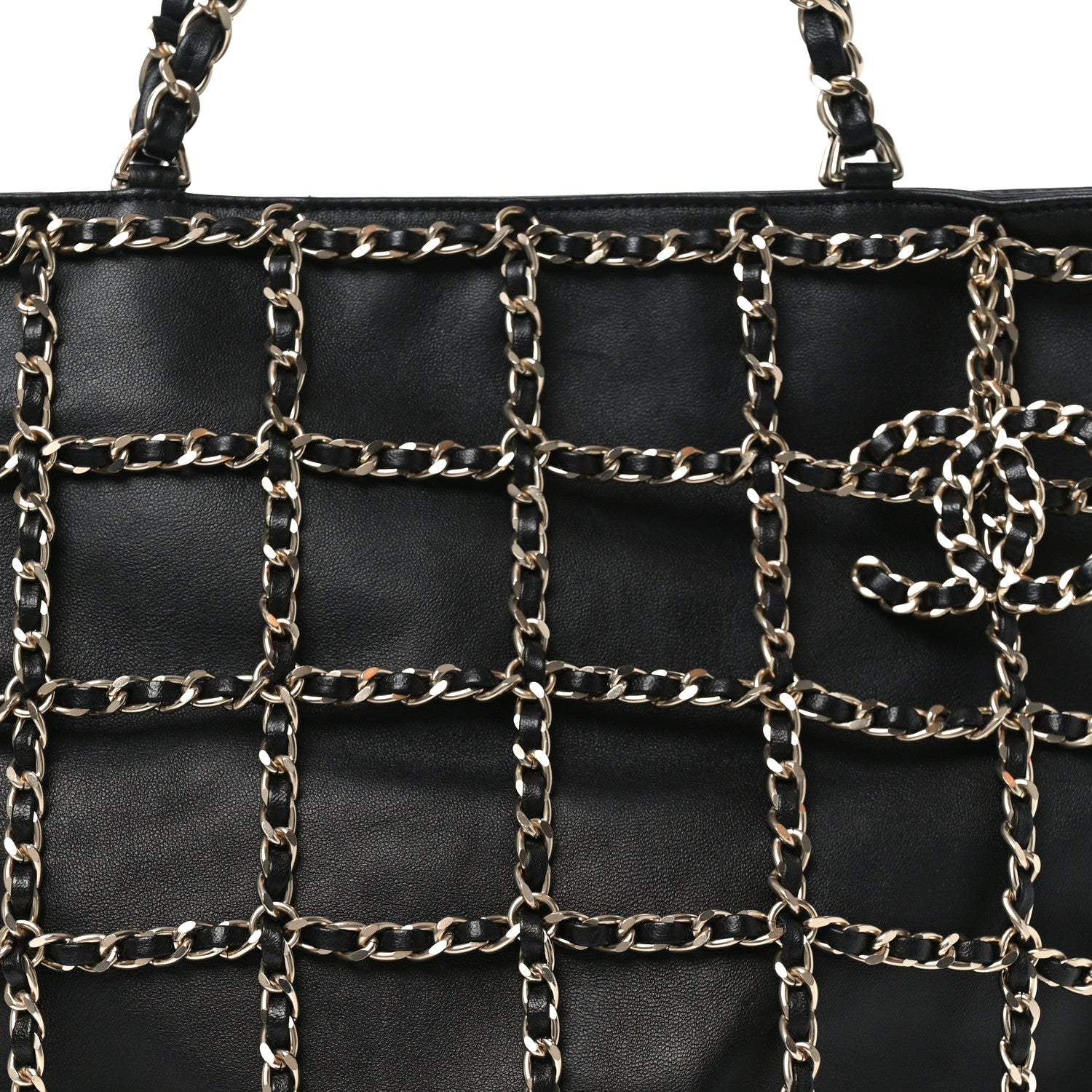 Chanel Lambskin Large Shopping Chain Tote Black