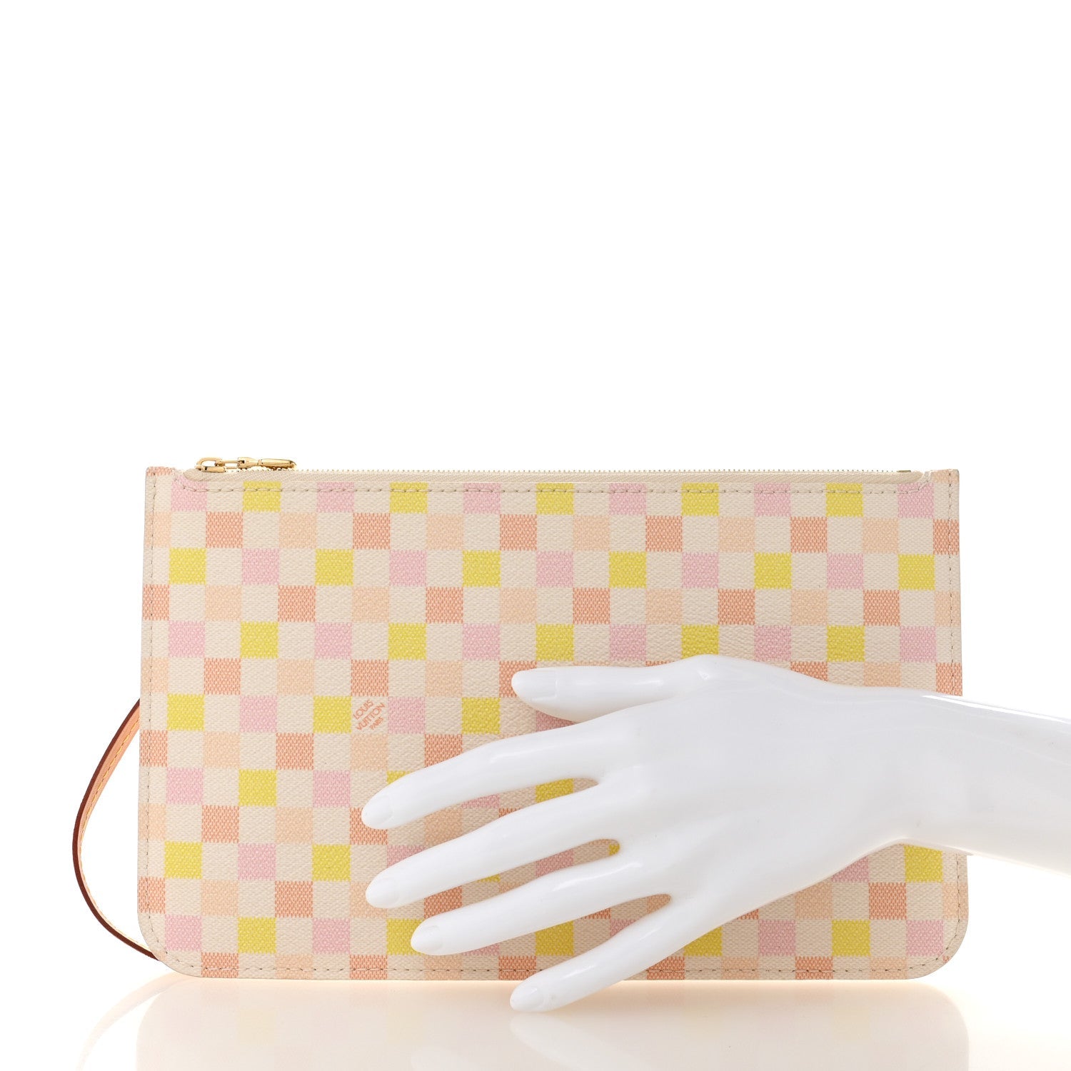 Louis Vuitton Damier Giant Neverfull MM Pochette Peach