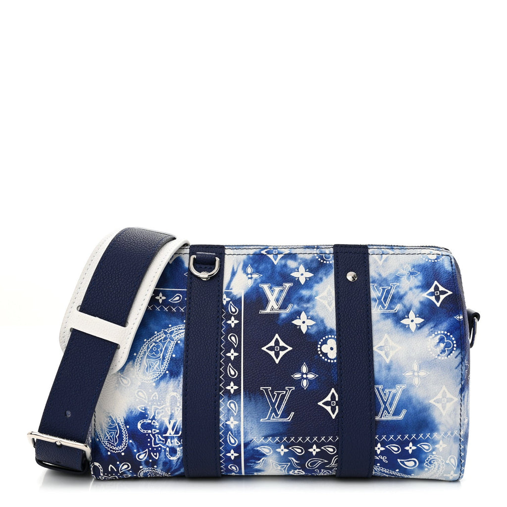 Louis Vuitton Cowhide Monogram Bandana City Keepall Blue