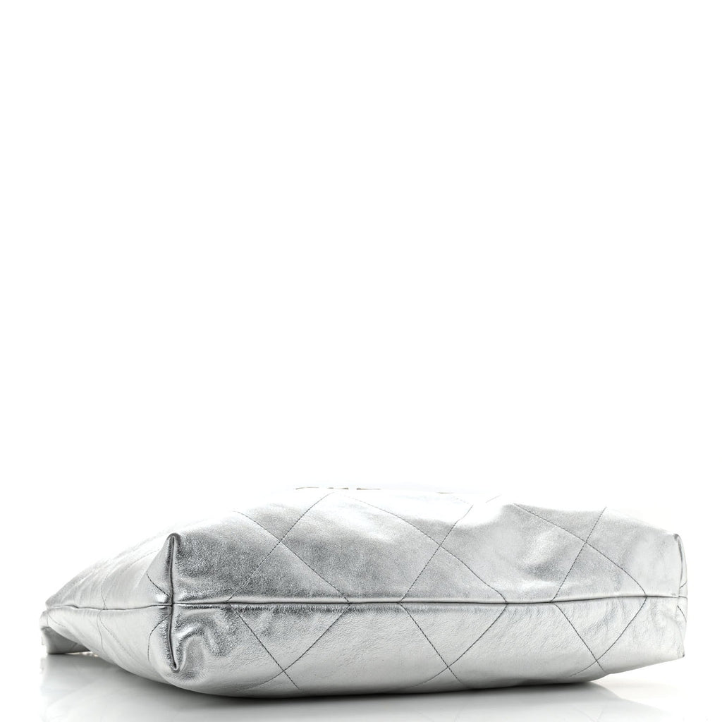 Chanel Metallic Calfskin Quilted Chanel 22 Silver