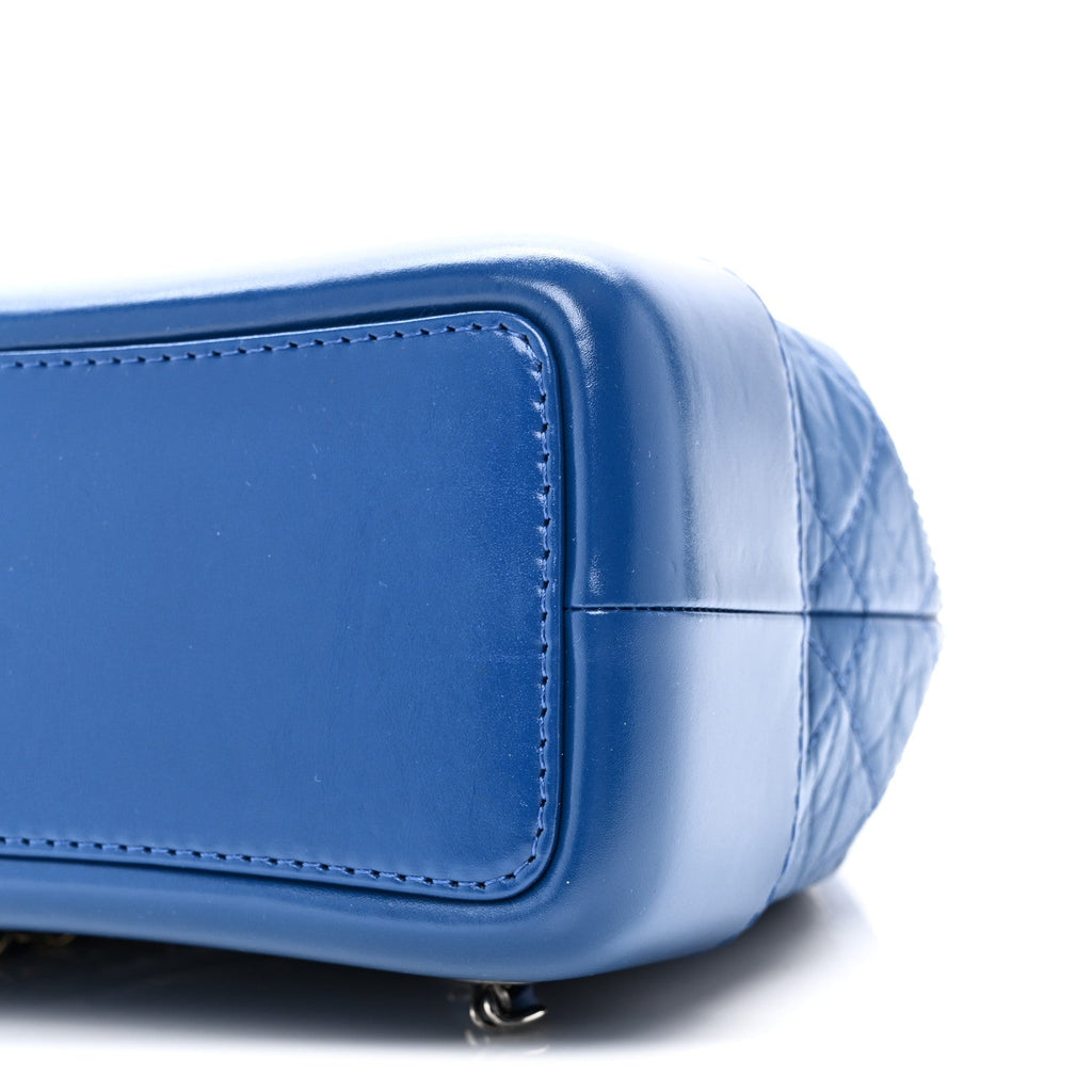 Chanel Aged Calfskin Quilted Small Gabrielle Backpack Blue