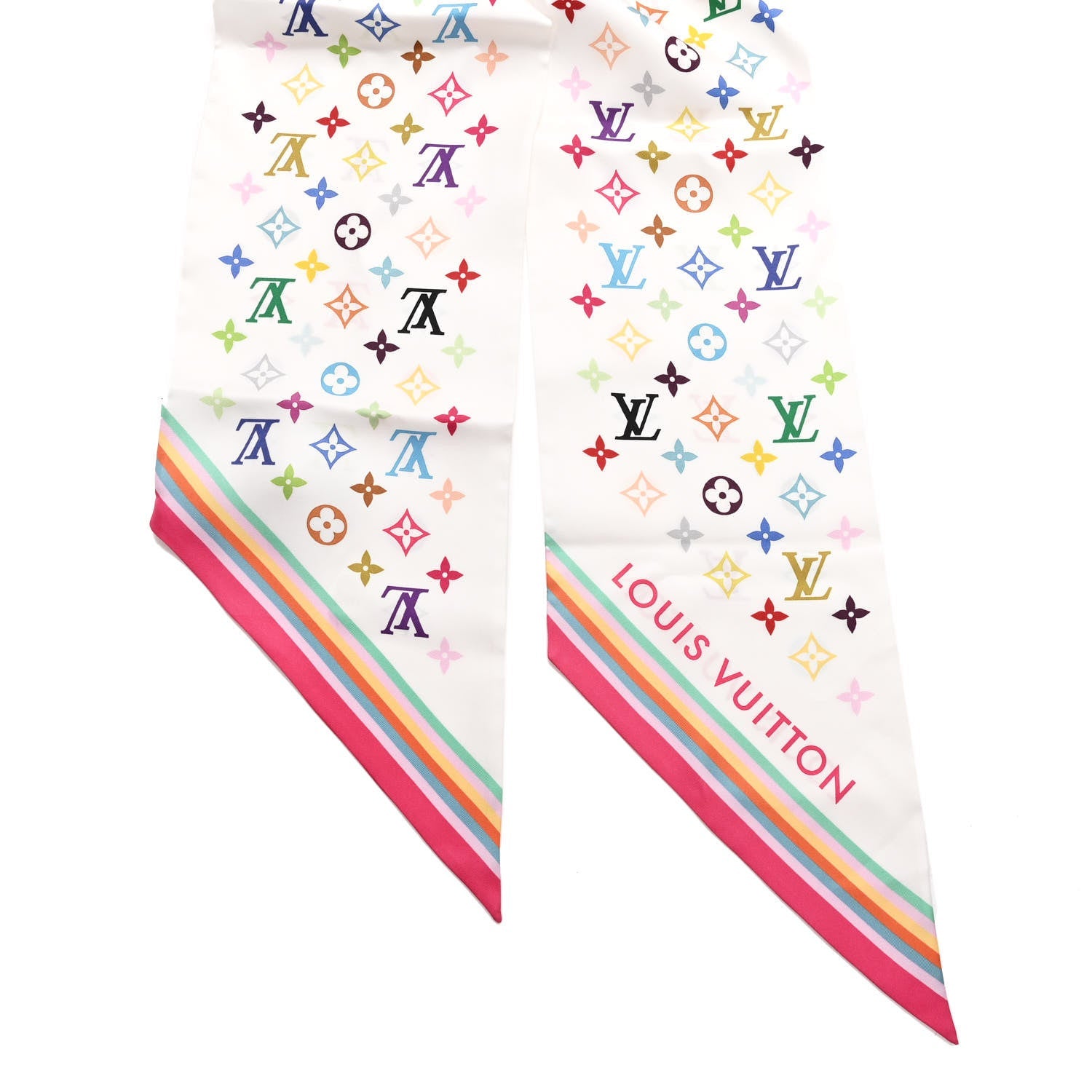 Louis Vuitton LV X TM Silk Monogram Multicolor Lavaliere White