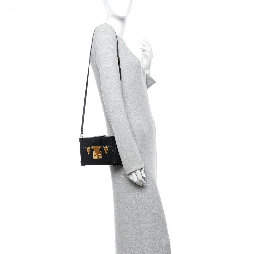 Louis Vuitton Crocodile Petite Malle Black