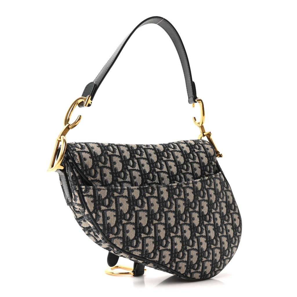 Christian Dior Oblique Saddle Bag Blue