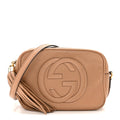Gucci Pebbled Calfskin Small Soho Disco Bag Camelia