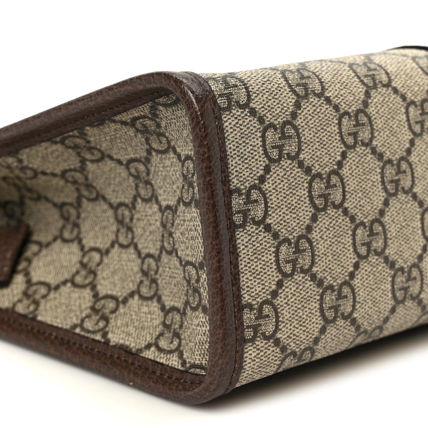 Gucci GG Supreme Monogram Web Ophidia GG Toiletry Case Beige New Acero