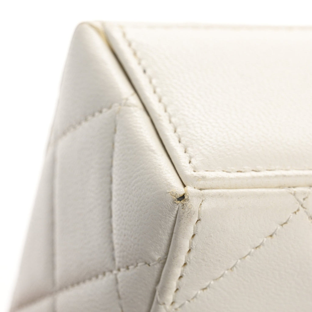 Chanel Lambskin Quilted Small Box With Chain White