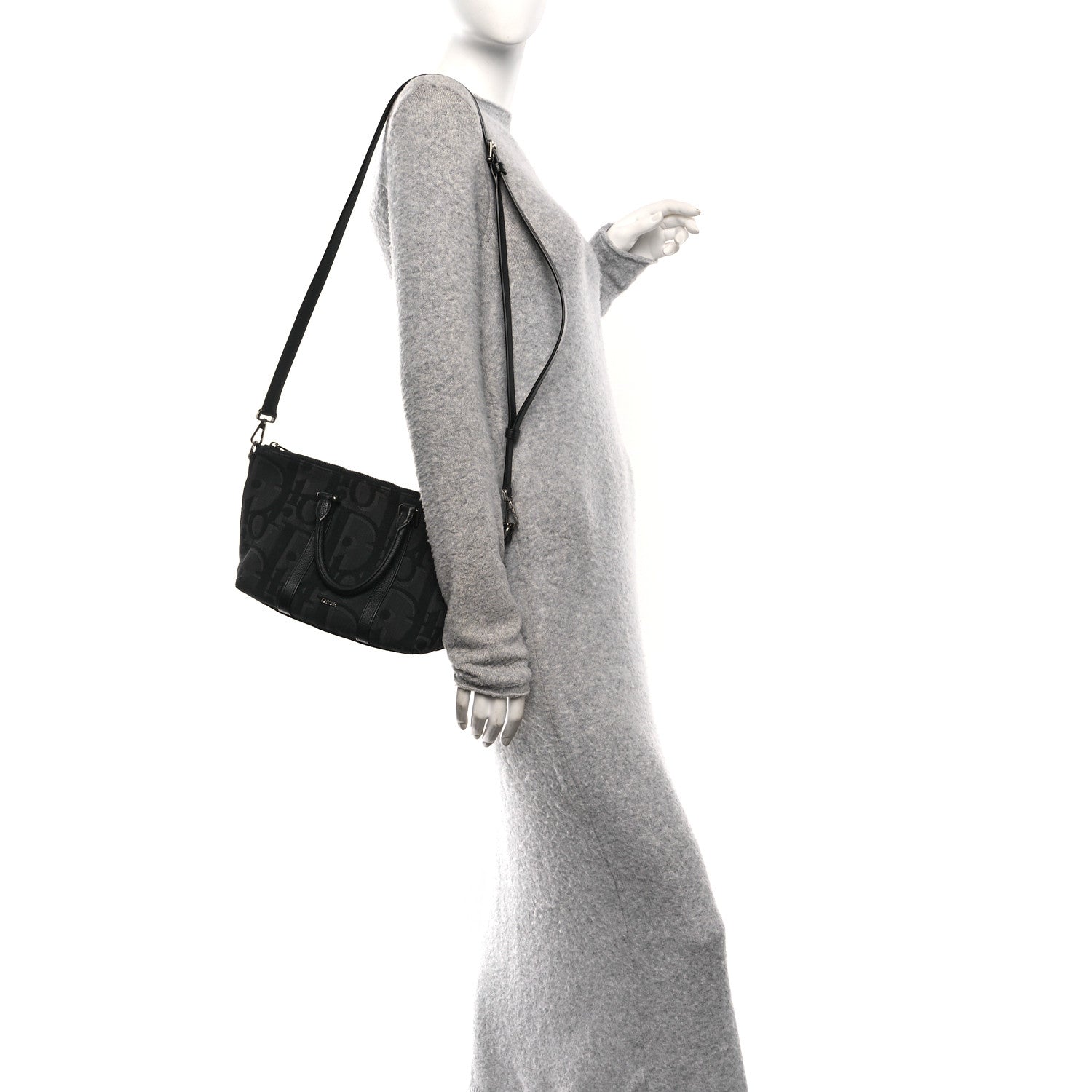 Christian Dior Maxi Oblique Jacquard Weekender 25 Black