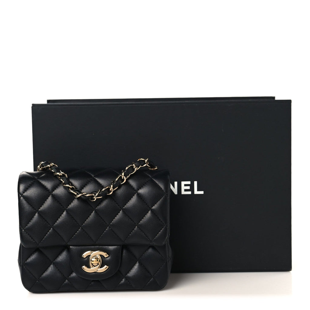 Chanel Lambskin Quilted Mini Square Flap Black