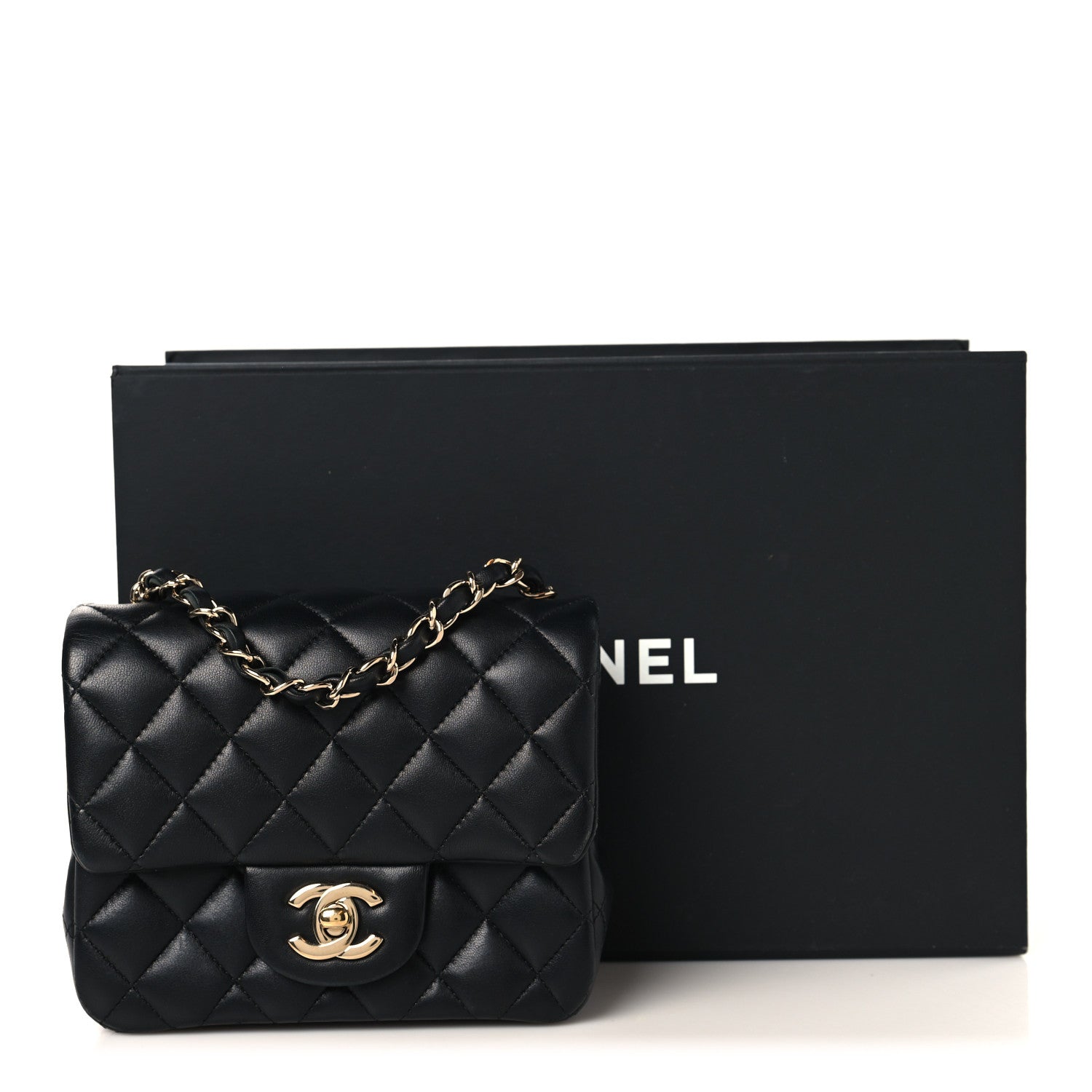 Chanel Lambskin Quilted Mini Square Flap Black