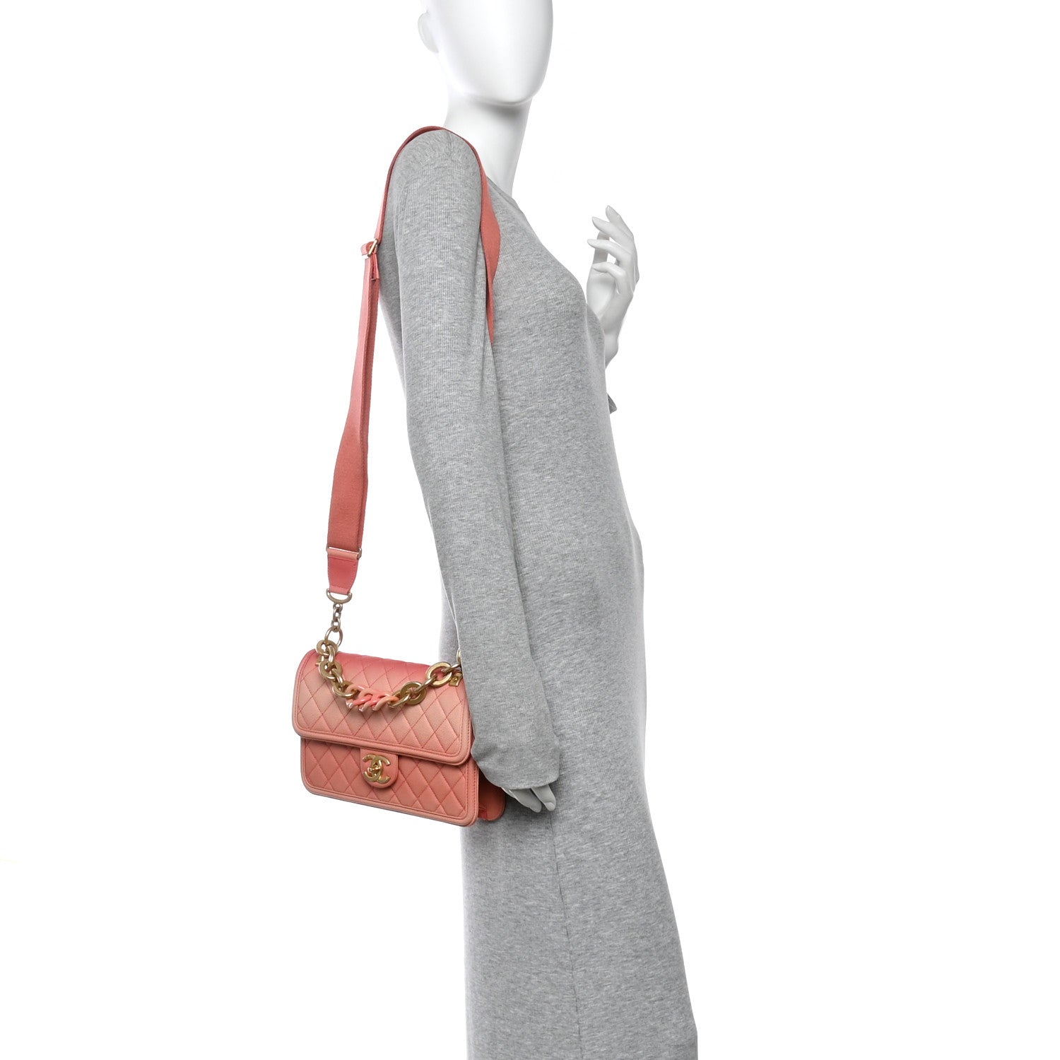Chanel Caviar Quilted Medium Sunset On The Sea Flap Coral