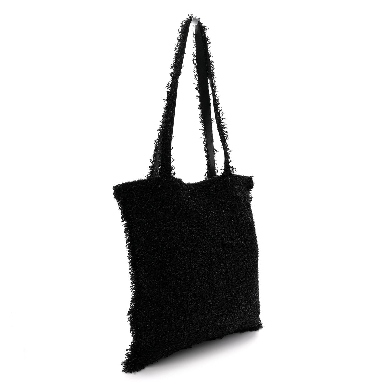 Chanel Tweed Resin Strass Large Robot Shopping Bag Black