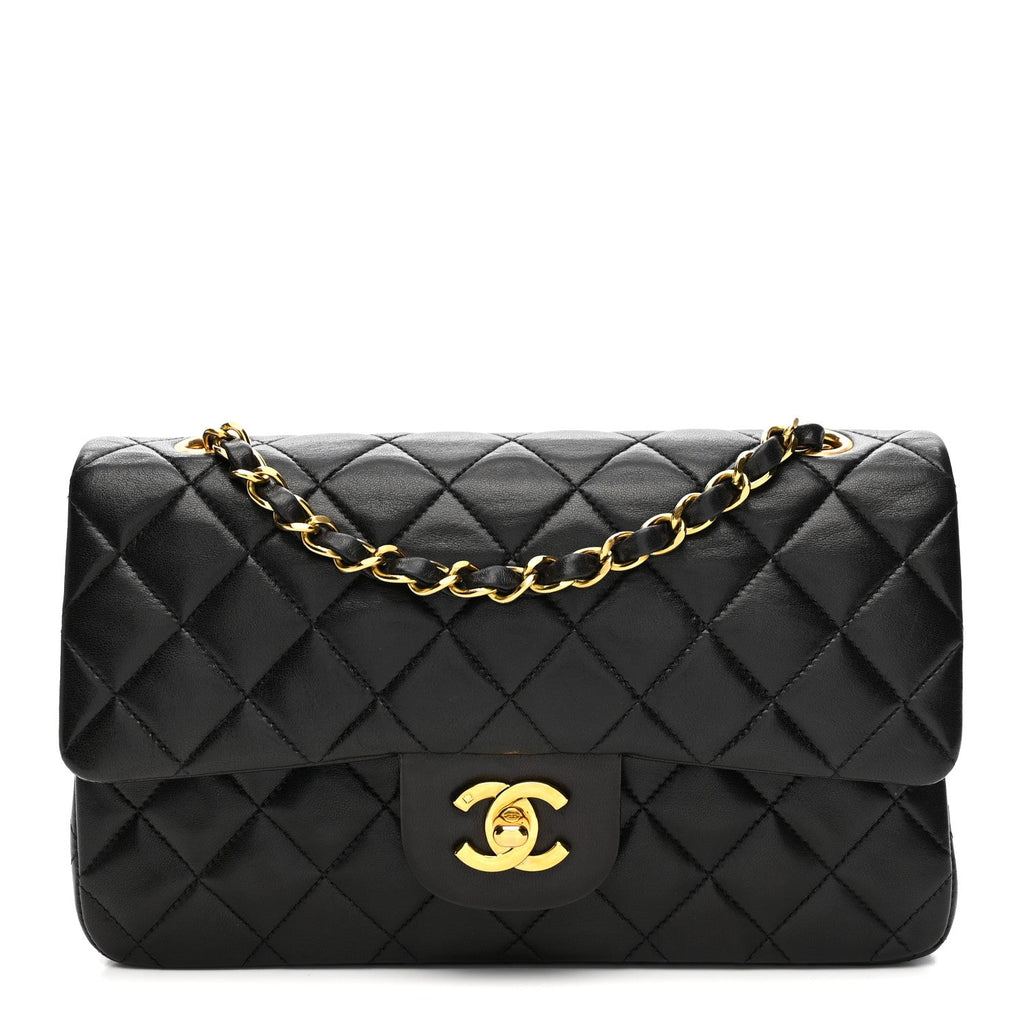 Chanel Lambskin Quilted Small Double Flap Black