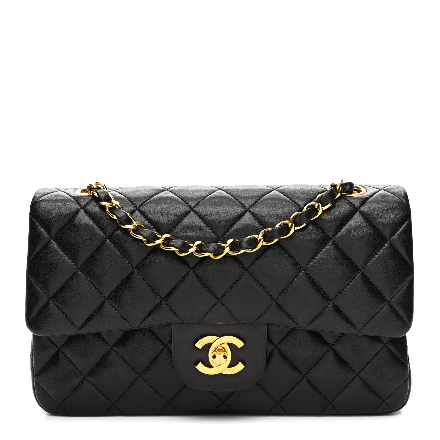 Chanel Lambskin Quilted Small Double Flap Black