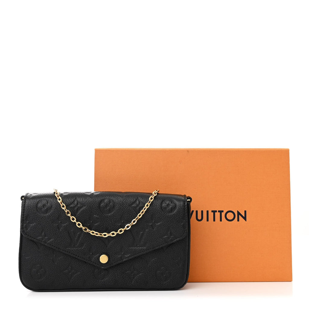 Louis Vuitton Empreinte Pochette Felicie Chain Wallet Black