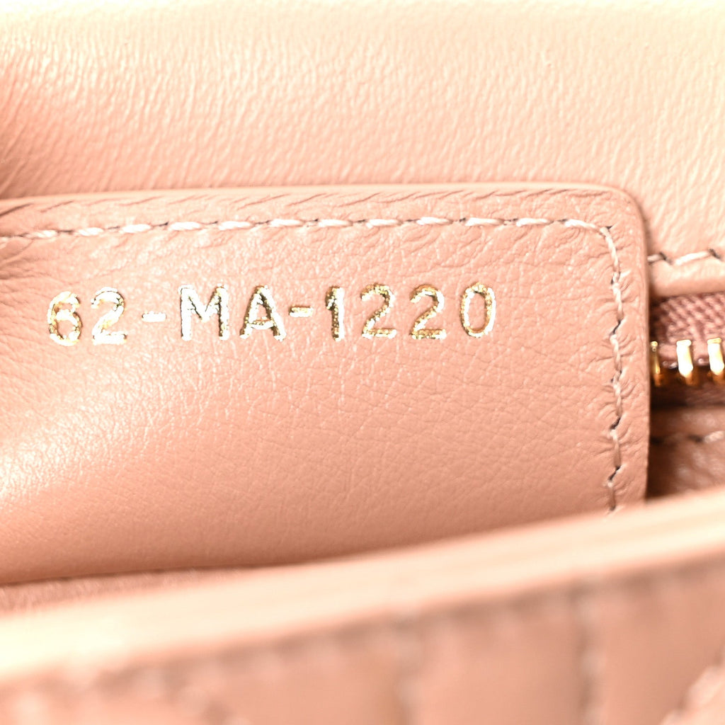 Christian Dior Calfskin Cannage Small Caro Bag Rose De Vents