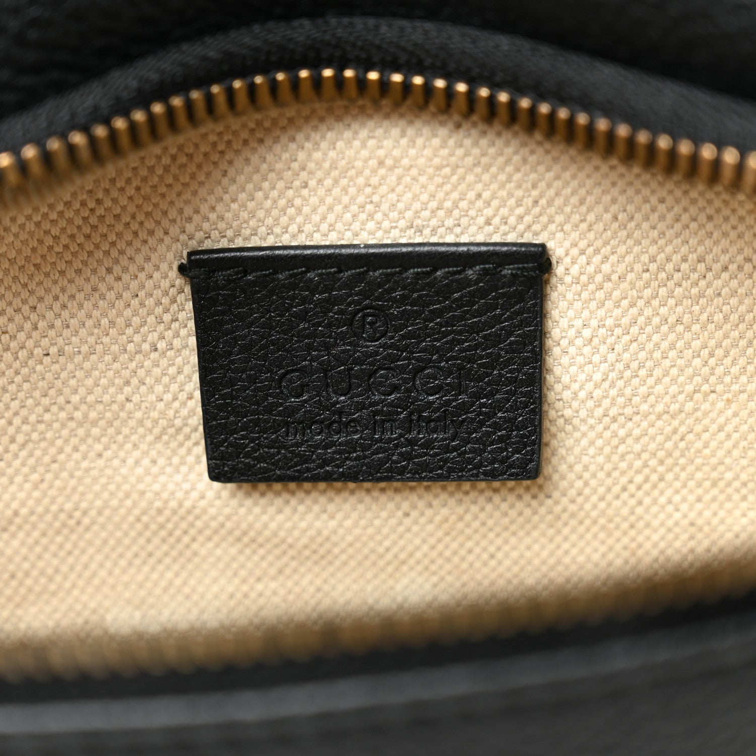 Gucci Grained Calfskin Small Logo Belt Bag Black