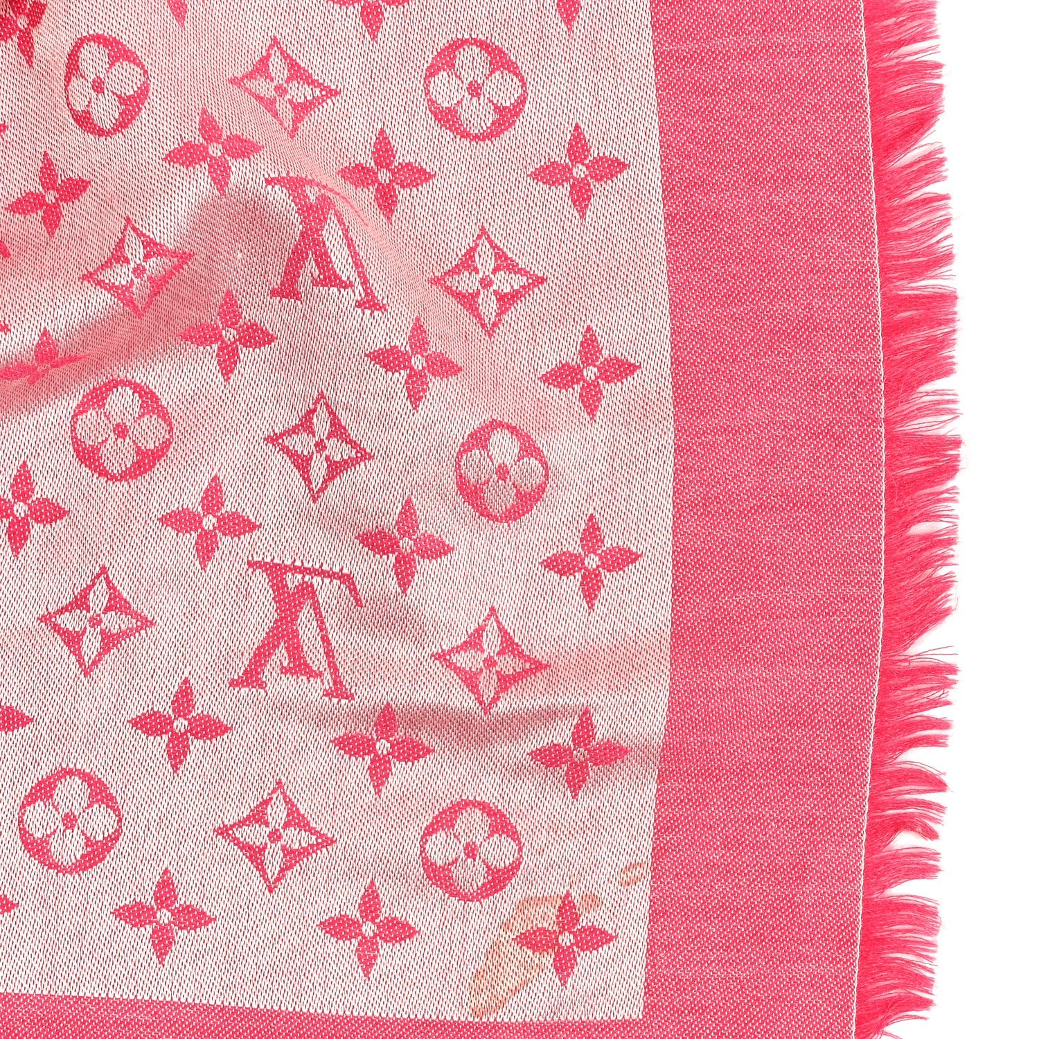 Louis Vuitton Wool Silk Monogram Denim Shawl Pivoine