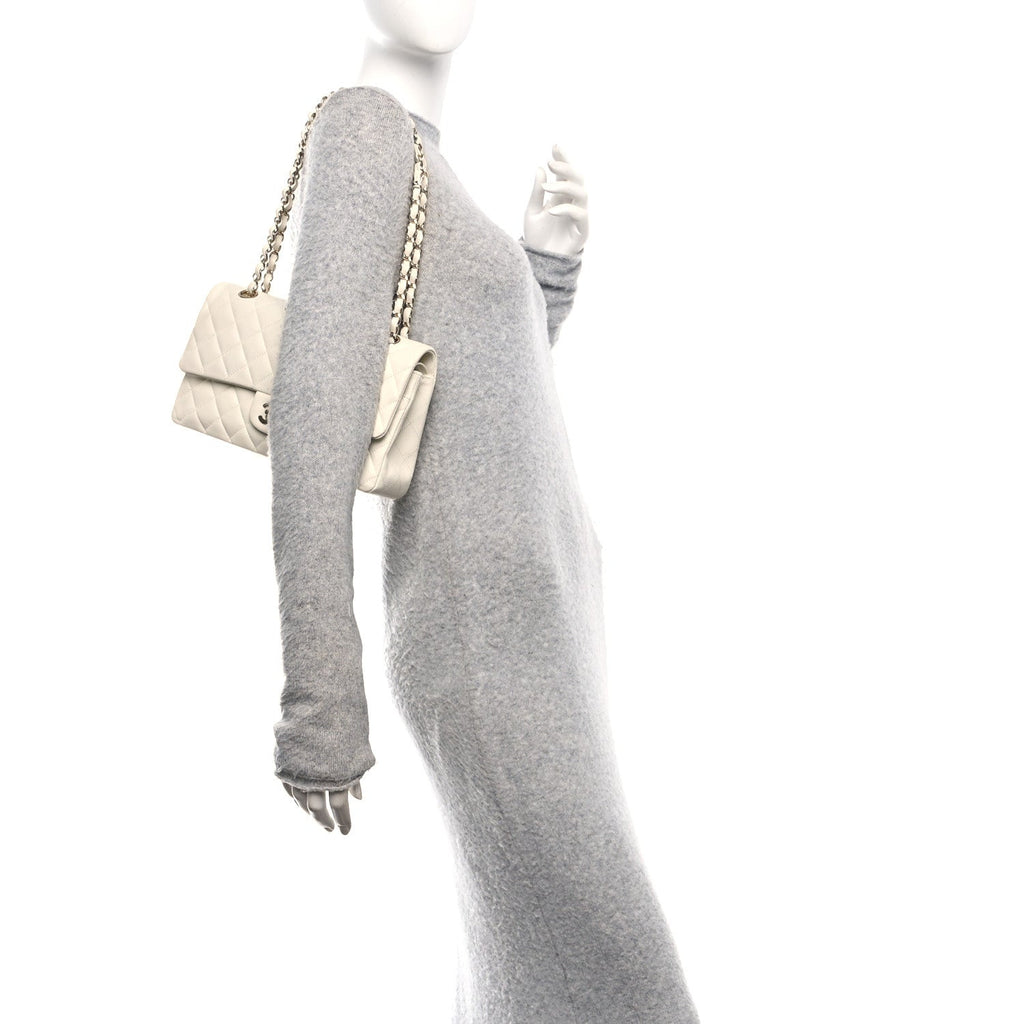 Chanel Caviar Quilted Medium Double Flap White
