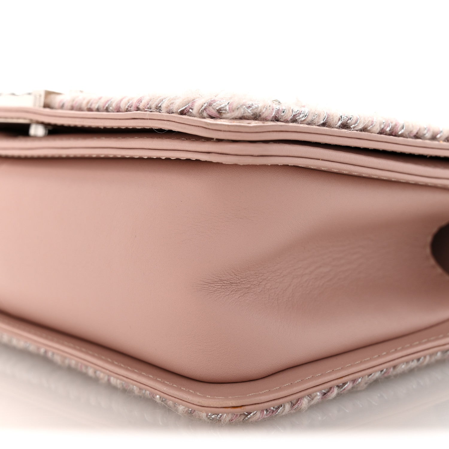 Chanel Calfskin Chevron Tweed Medium Boy Flap Pink