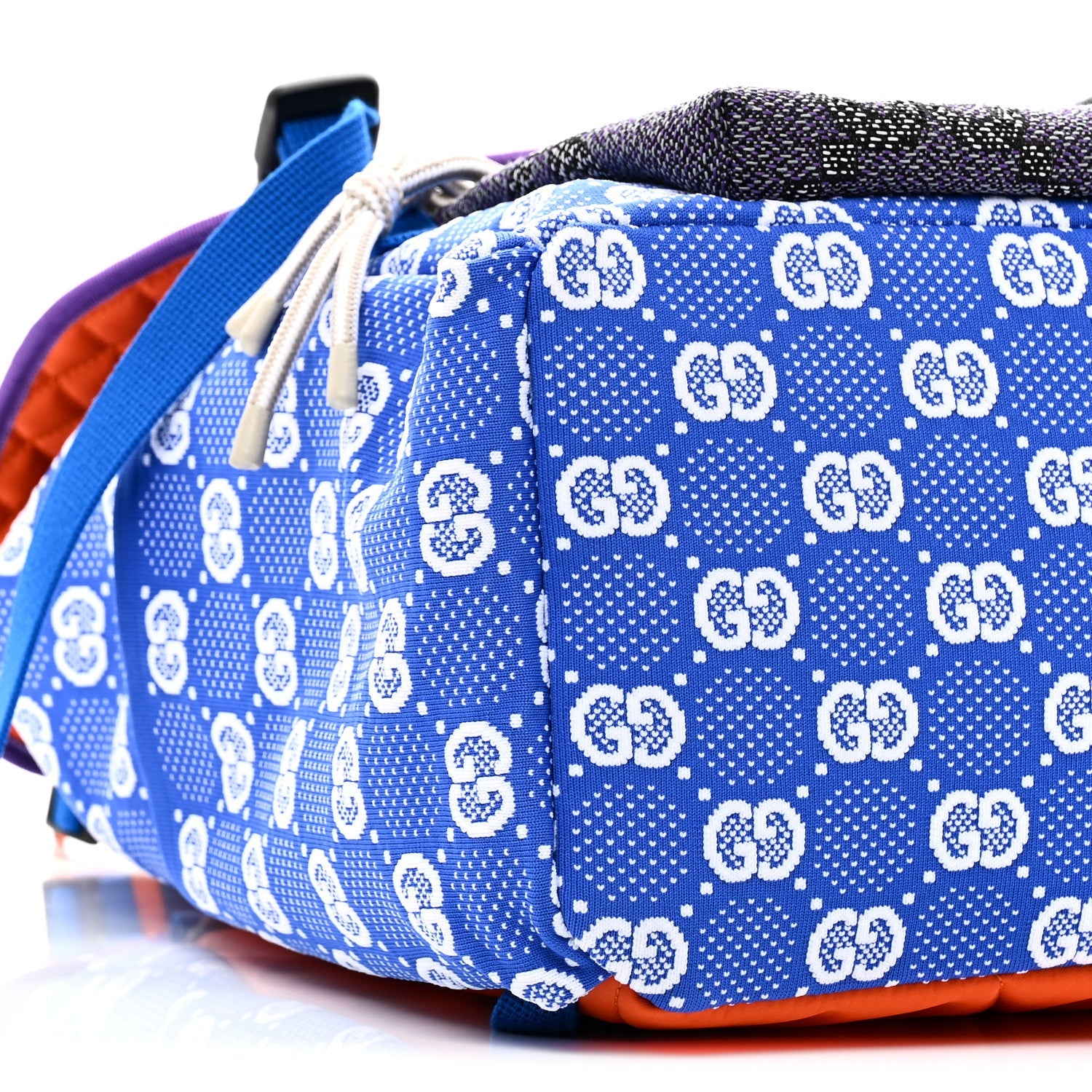 Gucci Jersey GG Monogram All Over Pan Sport Double Buckle Backpack  Blue Multicolor