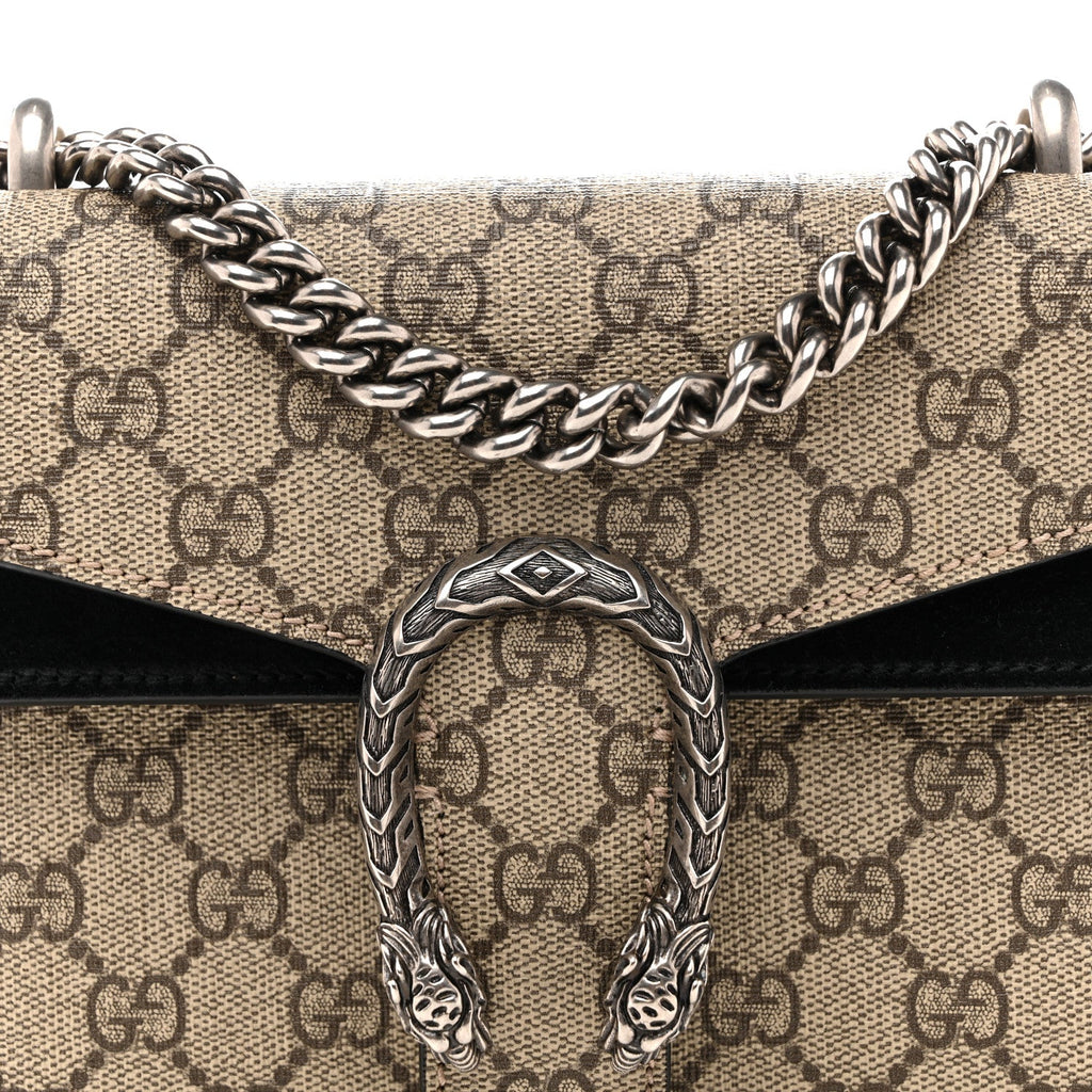 Gucci GG Supreme Monogram Mini Dionysus Shoulder Bag Black