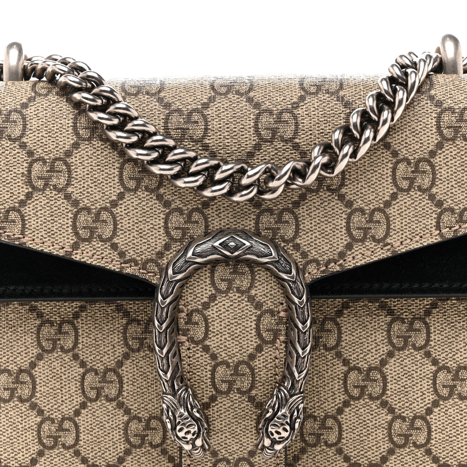 Gucci GG Supreme Monogram Mini Dionysus Shoulder Bag Black