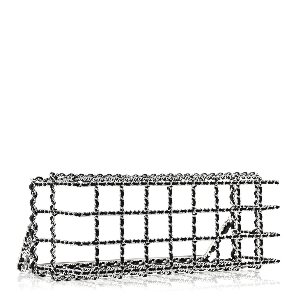 Chanel Brass Calfskin Grocery By Chanel Minaudiere Shopping Basket Silver