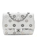 Chanel Perforated Metallic Lambskin Small CC Medals Flap Silver