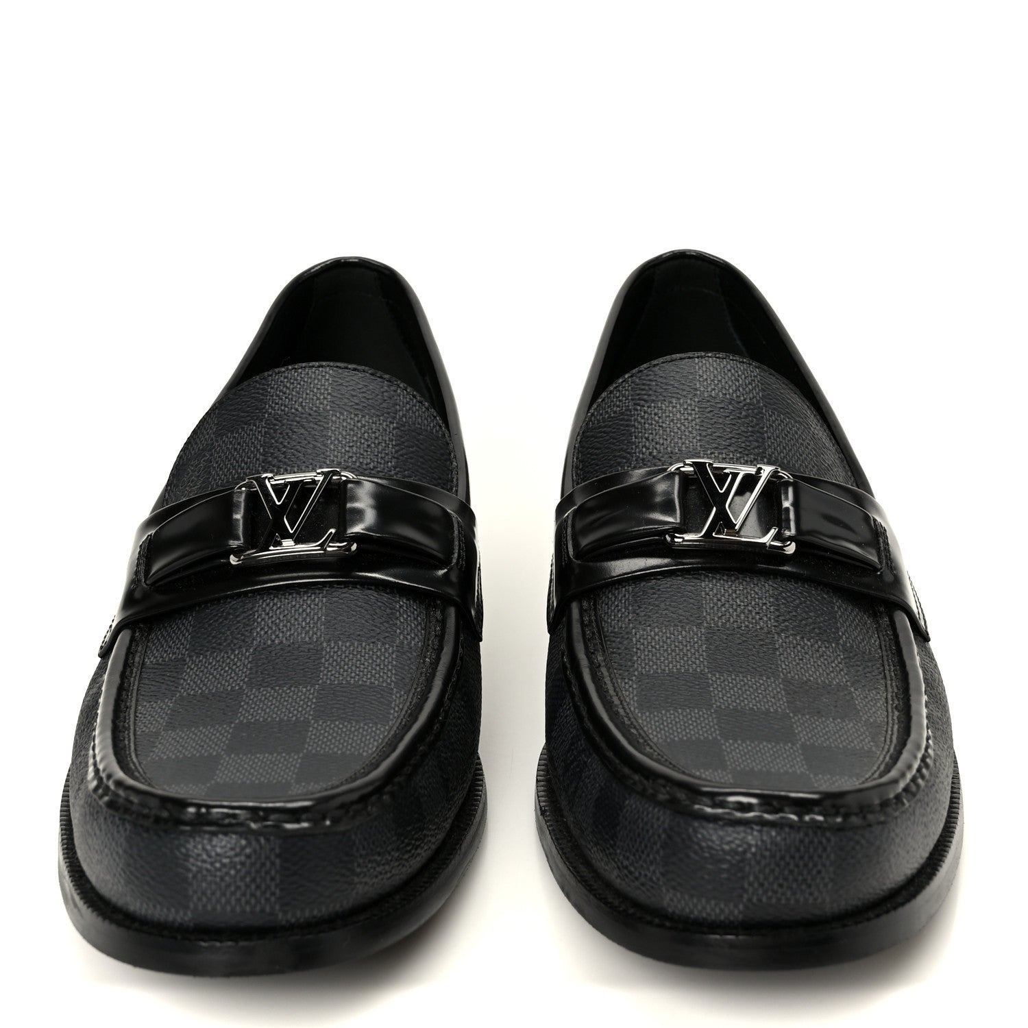 Louis Vuitton Damier Graphite Calfskin Mens Major Loafers 8.5