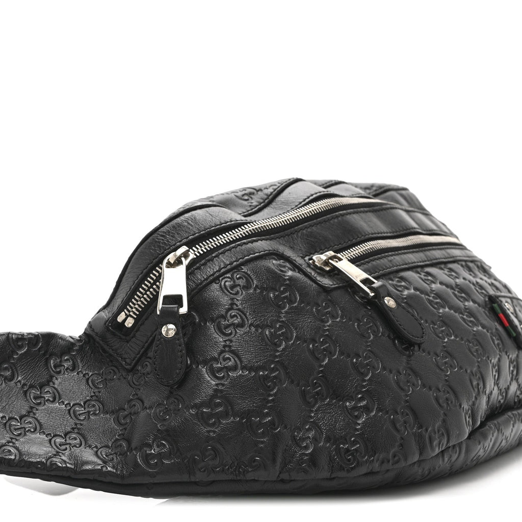 Gucci Guccissima Web Belt Bag Black