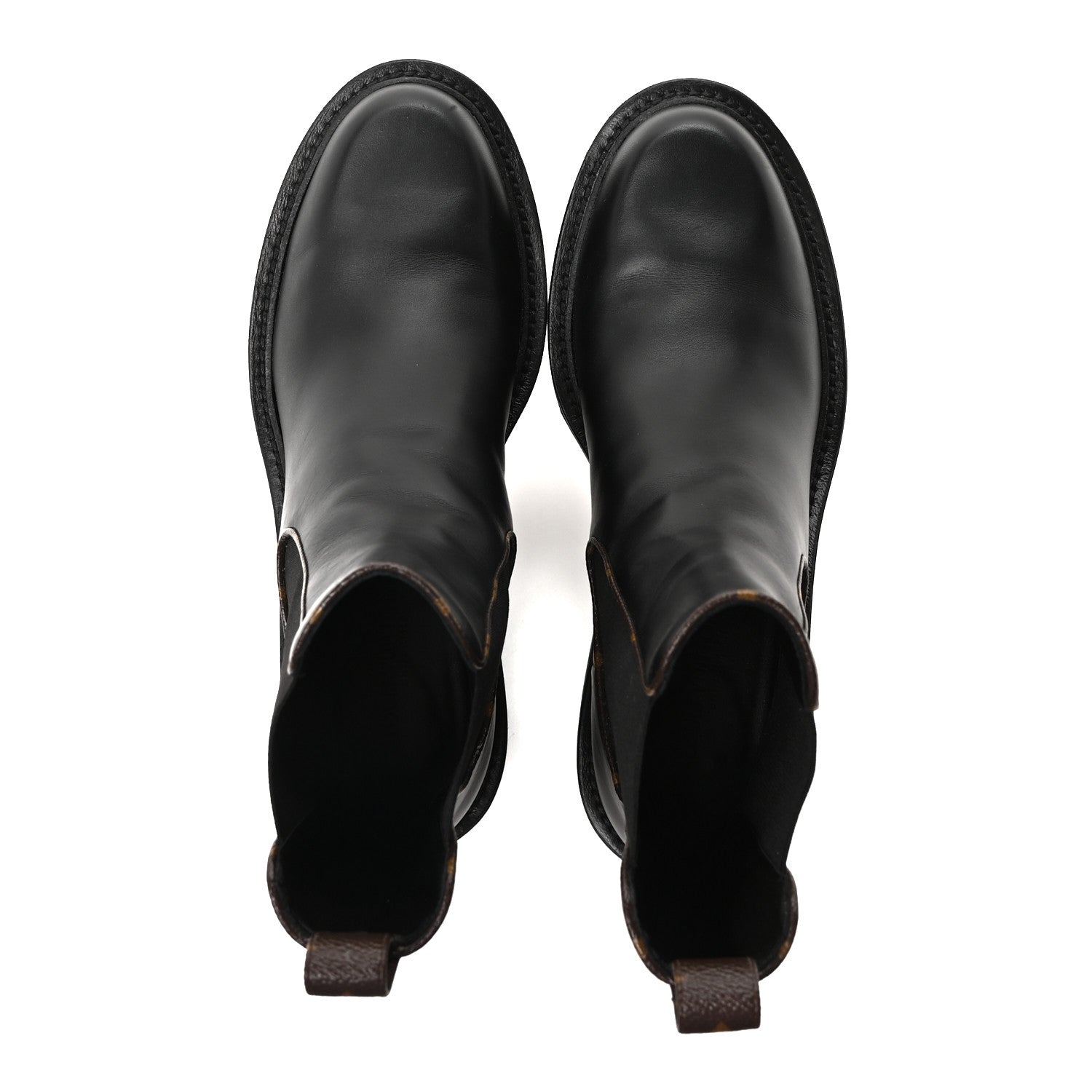 Louis Vuitton Calfskin Monogram Beaubourg Ankle Boots 39.5 Black