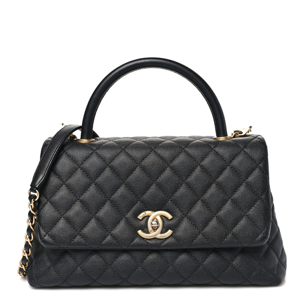 Chanel Caviar Quilted Small Coco Chain Handle Flap Black