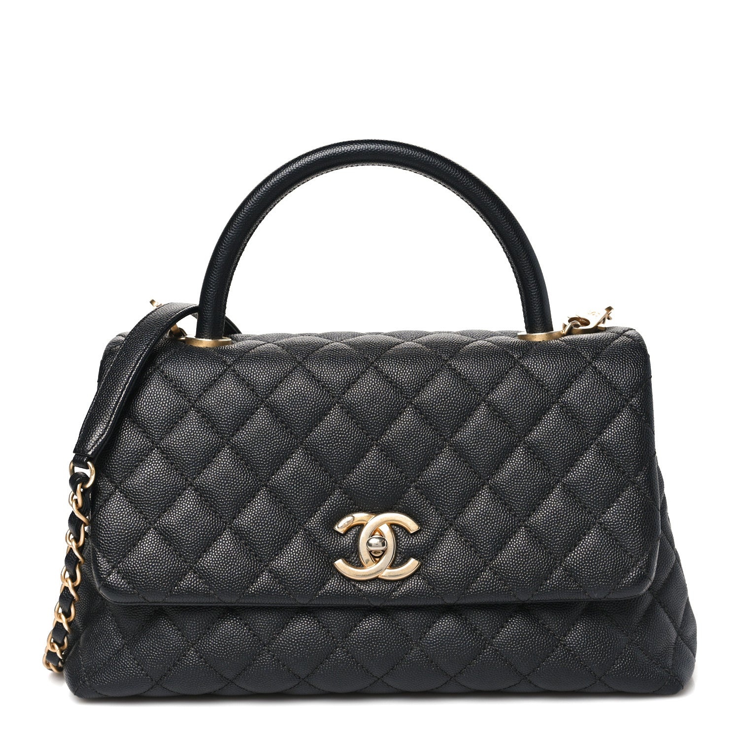 Chanel Caviar Quilted Small Coco Chain Handle Flap Black