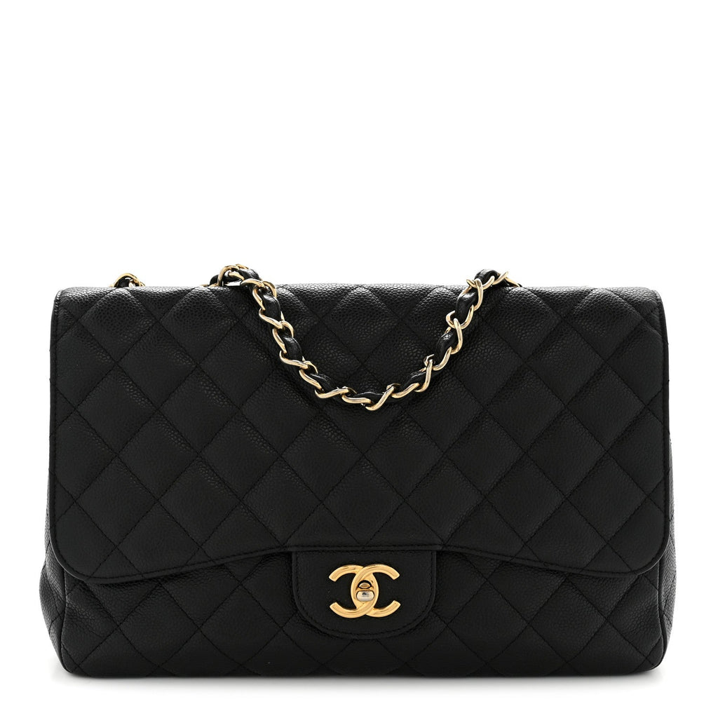 Chanel Caviar Quilted Jumbo Single Flap Black