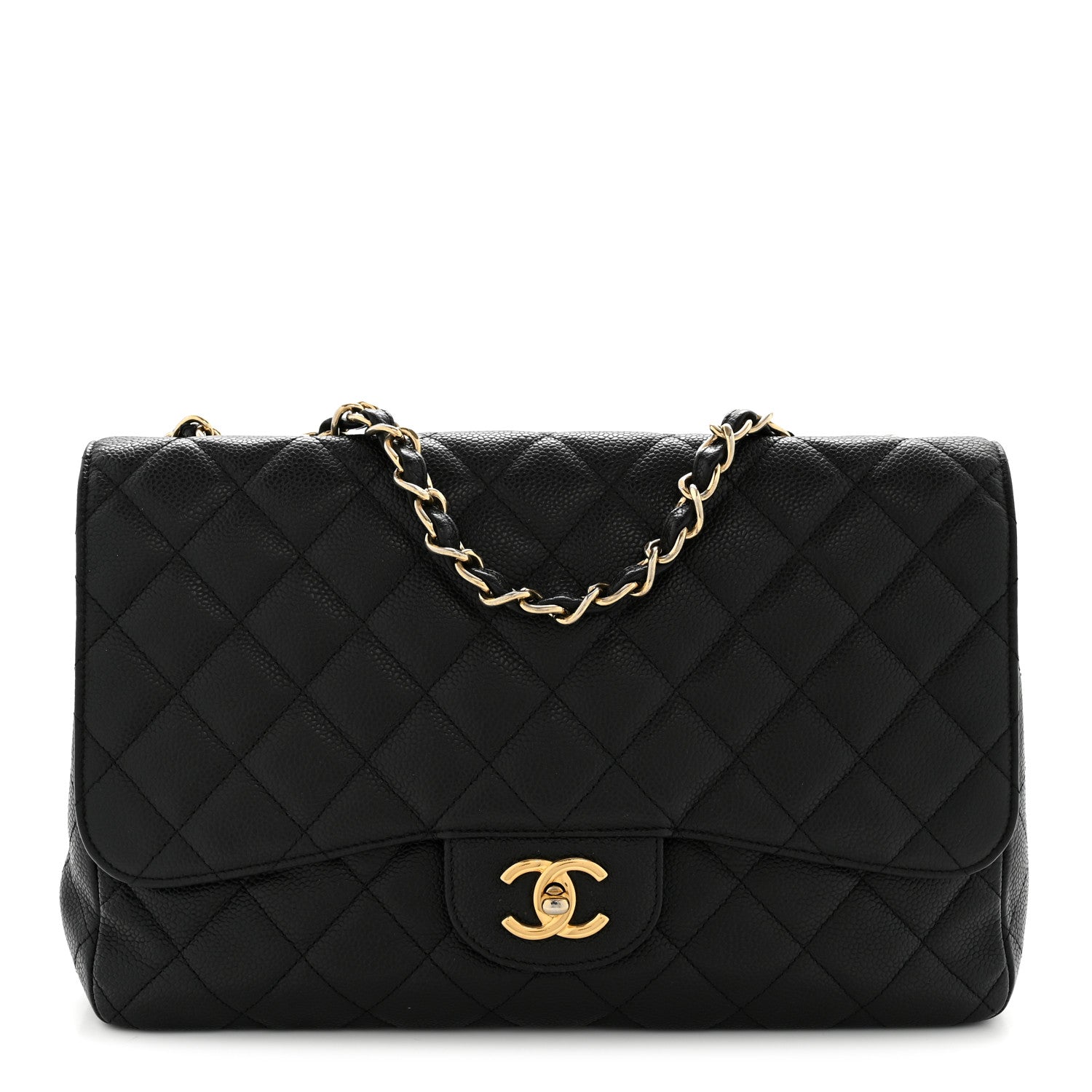 Chanel Caviar Quilted Jumbo Single Flap Black