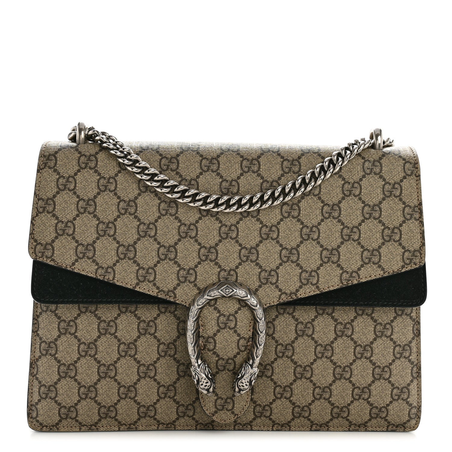 Gucci GG Supreme Monogram Medium Dionysus Shoulder Bag Black