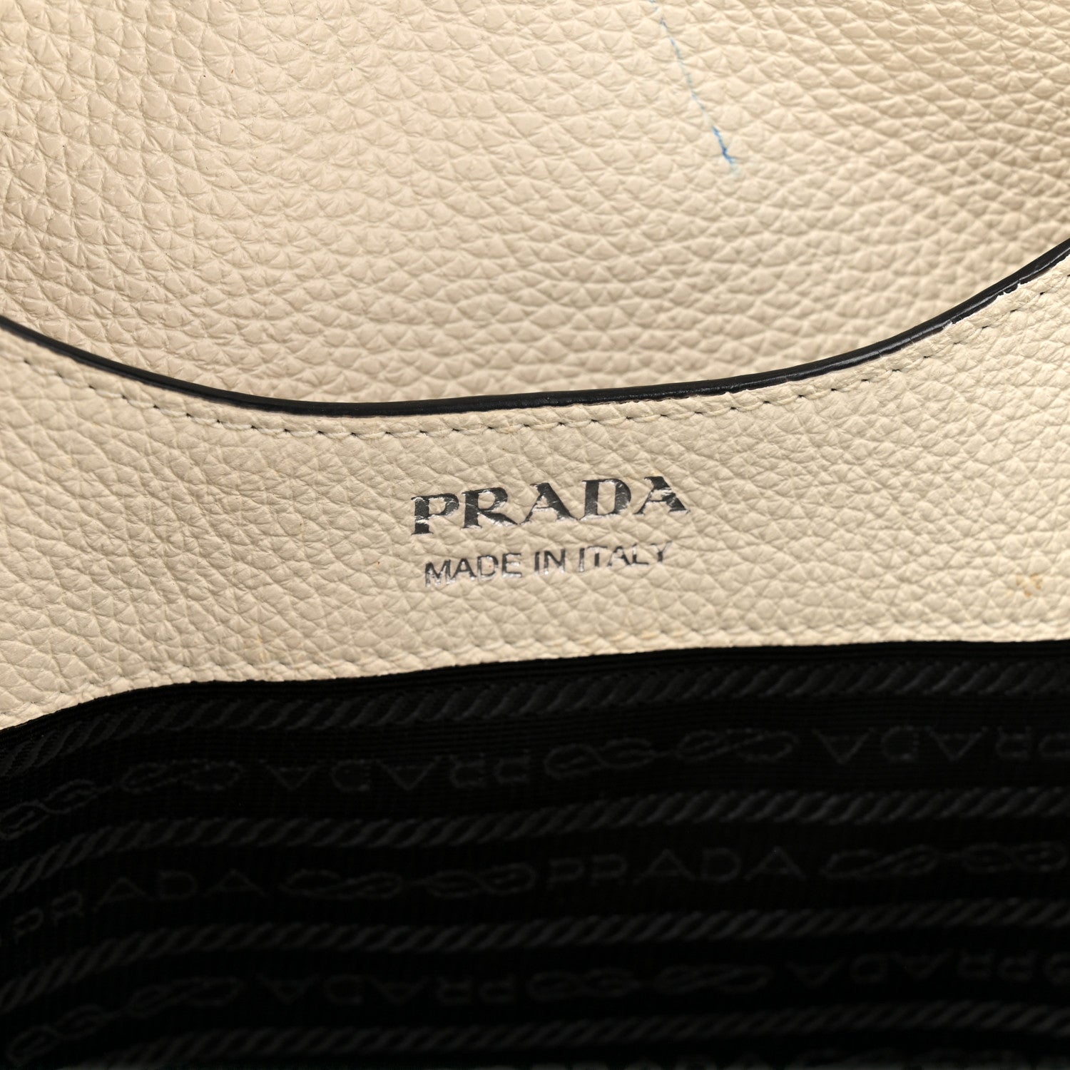 Prada Vitello Daino Soft Medium Zippered Top Handle Bag White